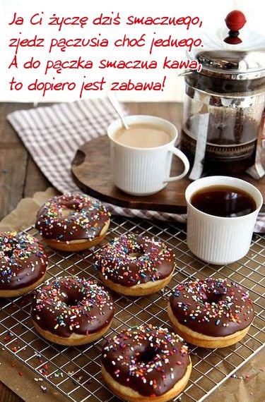 Pączki z czekoladą i życzenia